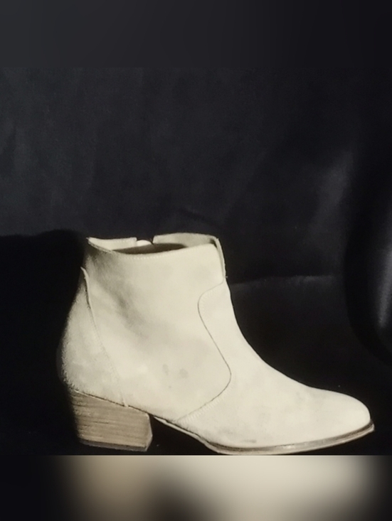Marabelle Shoes - MARABELLE Tan Suede Ankle Boots w/Western Heel